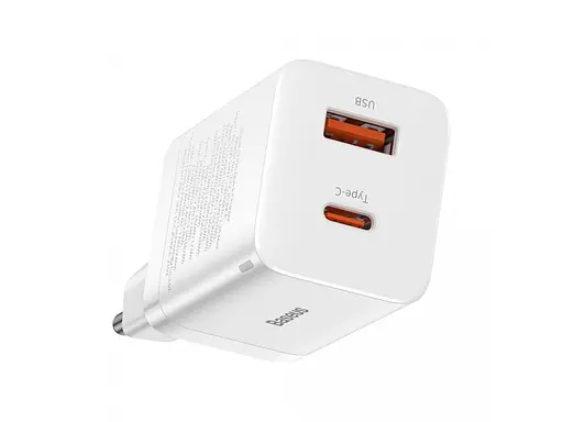 Мережевий зарядний пристрій Baseus Super Si Pro Quick Charger C + U 30W EU Білий - фото 3