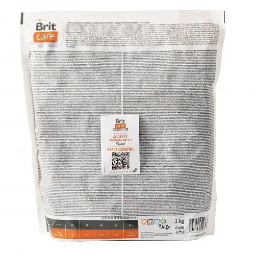 Сухой корм Brit Care Dog Hypoallergenic Adult Medium Breed для собак средних пород, гипоаллергенный с ягненком, 1 кг - фото 5