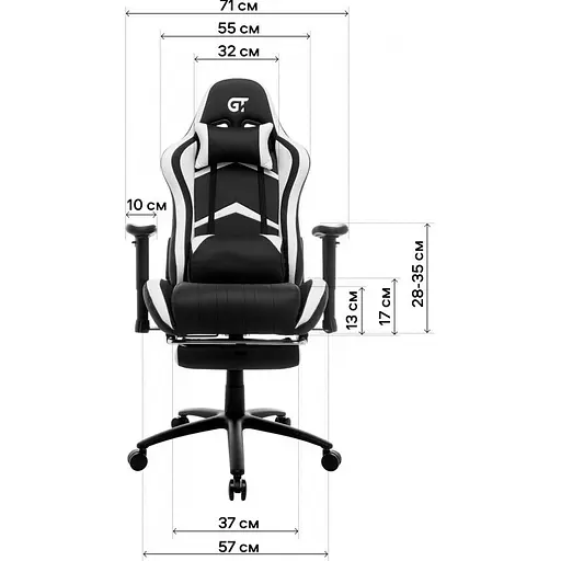 Геймерское кресло GT Racer X-2534-F Fabric Gray/Black Suede [121429] - фото 12