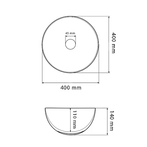 Умивальник VBI Ormela чорно-білий матовий накладний VBI-016900, Чорний матовий - фото 5