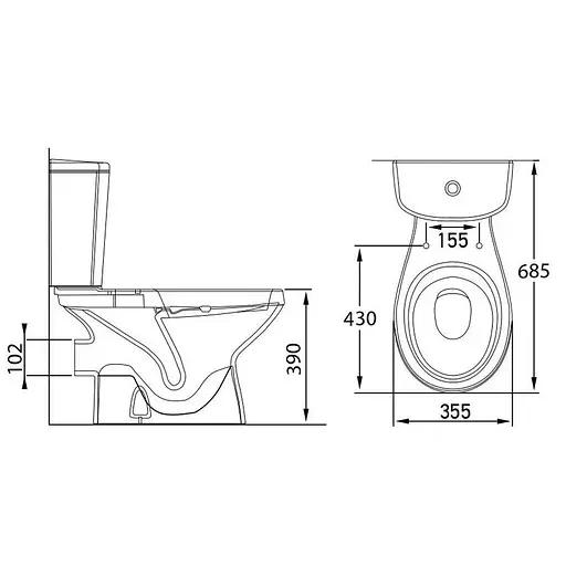 Унитаз-компакт Volle Maro New 13-52-333 с сидением полипропилен, Белый - фото 3