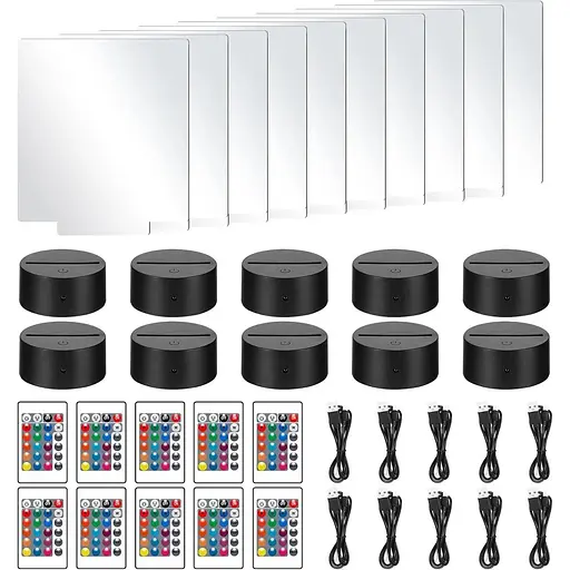 Набір акрилових ламп Palmcee 3D Night Light DIY 10 шт. 16 кольорів 4 режимами