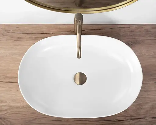 Умивальник Rea Cleo 60 white matt накладний REA-U9653, Білий матовий - фото 3