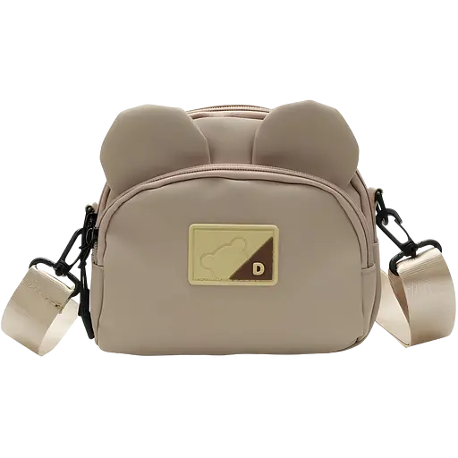 Детская сумка кросс-боди с ушками в корейском стиле 19х16х7 см бежевая (25-571)