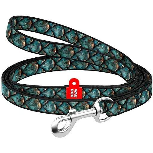 Поводок для собак нейлоновый Waudog Nylon Чешуя XS Ш 10 мм Длин 122 см - фото 1