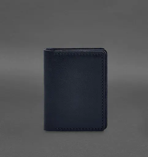 Кожаная обложка для водительского удостоверения, ID и пластиковых карт 2.1 синяя - фото 1