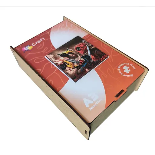 Фігурний пазл з дерева "Дедпул і Росомаха" PZ002-A3W-AC 180-250 деталей, А3 з мішечком і стрічкою - фото 3