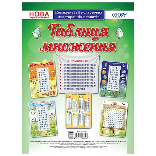 Наглядные пособия Комплект плакатов "Таблица умножения" Ранок ЗПП038 - фото 1