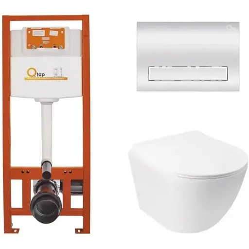 Набір Q-tap Nest 4 в 1 підвісний унітаз Jay Ultra Quiet 485x360x320 + комплект інсталяції QT07335177W45140 - фото 1