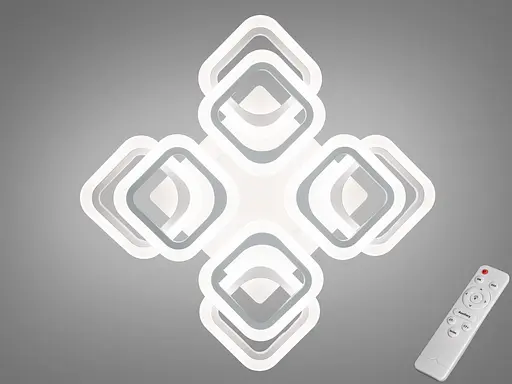 Стельова LED люстра на пульту з димером, 120W, біла - фото 1