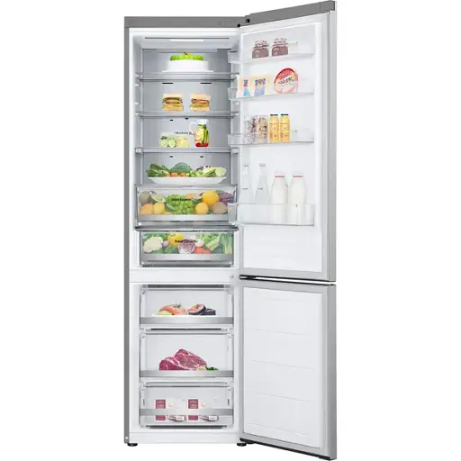 Холодильник LG с нижним морозильным отделением 203x60х68 холод.отд. 277 л мороз.отд. 110л 2дв. А++ NF инв. диспл. внеш. зона св. тело Metal Fresh серебристый - фото 4