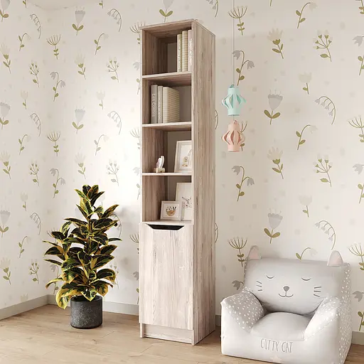 Пенал с открытыми полками 1Д Лилу 40x40x210 см Аляска серый (MBS-1393)