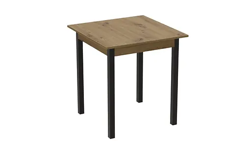 Стіл кухонний Ferrum-decor Агата 75x70x70 Чорний ДСП Дуб Артізан 16мм (FRD-105673)