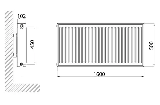 Радіатор сталевий Thermo Alliance IMAS 22 тип 500x1600 мм нижнє підключення (TAI225001600V) - фото 2