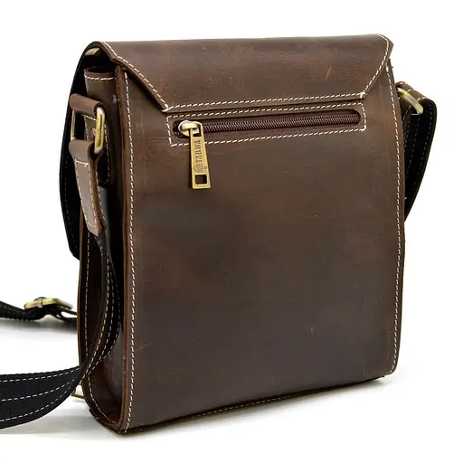Кожаная мужская сумка через плечо TARWA 26х22х6 см sum0025826 - фото 3