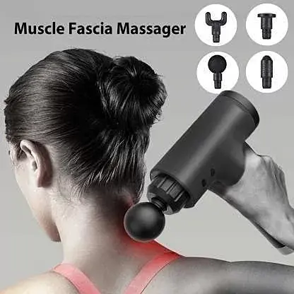 Массажный пистолет Fascial Gun для мышц 2000 мАч (4 насадки) - фото 2