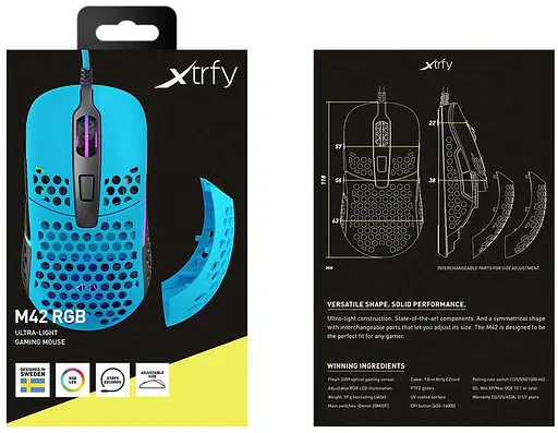 Миша Cherry Xtrfy M42 RGB USB Blue (XG-M42-RGB-BLUE) - фото 9