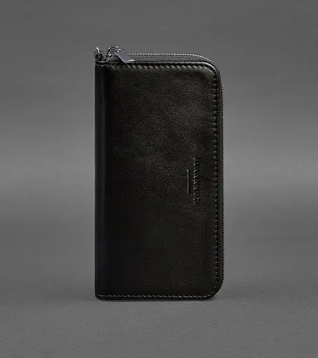 Кожаный портмоне на молнии 6.1 Черный - фото 1
