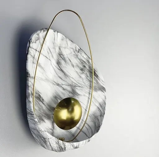 Бра Vele Luce з імітацією мармуру в білому кольорі Арт. W 1834 WT Line F - фото 3