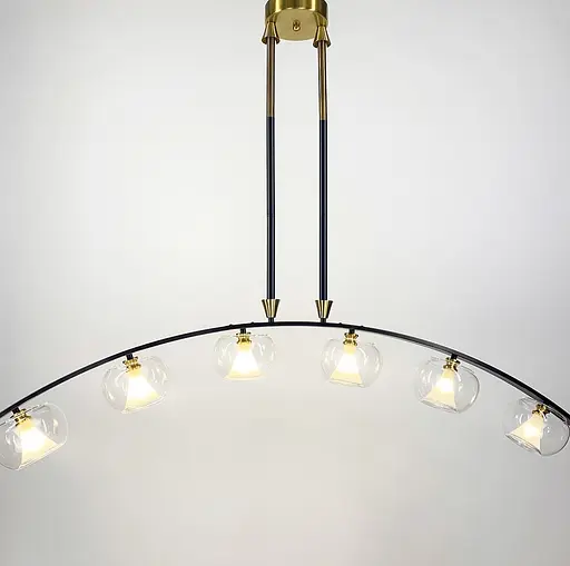 Дизайнерська люстра у вигнутому каркасі чорного кольору Line.F ZL 1708/6 - фото 1