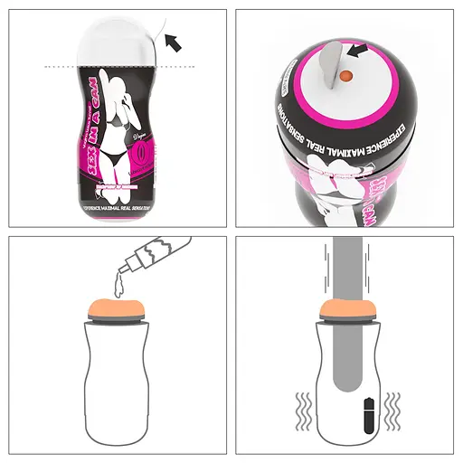 Мастурбатор Lovetoy Sex In A Can з вібрацією тілесний - фото 4
