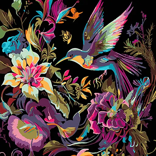 Набор для росписи Strateg Танец в воздухе на черном фоне 40х40 см (AV4040-62) - фото 1