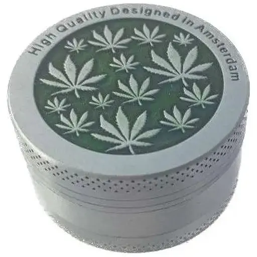 Гриндер для подрібнення тютюну Амстердам HL-243 High Quality Designed Silver Green (10905)
