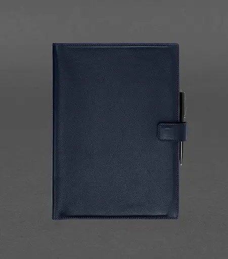 Шкіряний блокнот А4 (софт-бук) 9.2 синій Краст - фото 1