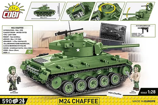 Конструктор COBI-2543 Американський танк M24 Chaffee 1:35 (590 деталей) - фото 3