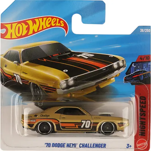 Базова машинка Hot Wheels Nightspeed 70 Dodge Hemi Challenger золотиста (5785) JJJ07-N521 - фото 1