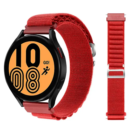 Ремінець для Xiaomi Ticwatch C2 TicWatch E TicWatch S2 Mobvoi TicWatch C2 - червоний Watchbands NormalCloth Wave ширина кріплення 20мм нейлоновий (W25-9WB19768834) - фото 4