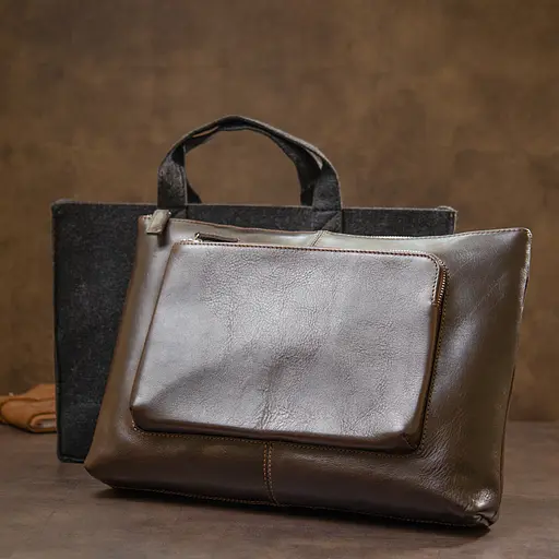 Чоловіча шкіряна сумка для ноутбука GRANDE PELLE 36х25х1,5 см sum0015578 - фото 9