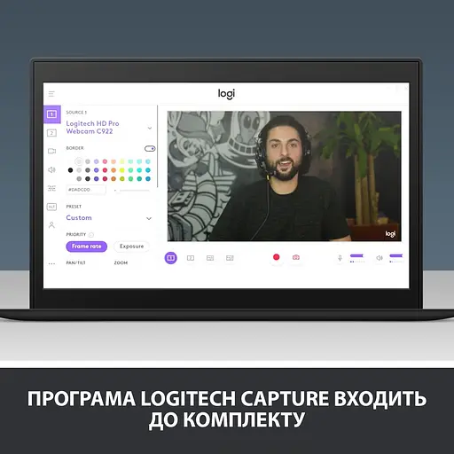 Веб-камера Logitech C922 Pro Stream FullHD Black (960-001088) - фото 9
