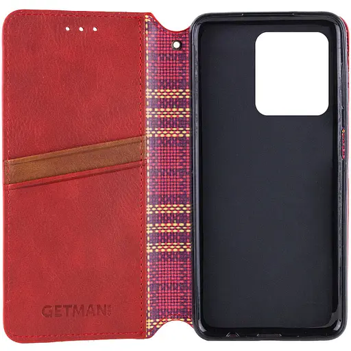 Кожаный чехол-книжка GETMAN Cubic (PU) для Motorola Moto G75 5G Красный - фото 6