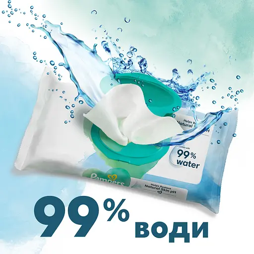 Уцінка. Набір дитячі вологі серветки Pampers Harmonie Aqua 1152 шт. (24 уп. по 48 шт.) - фото 4