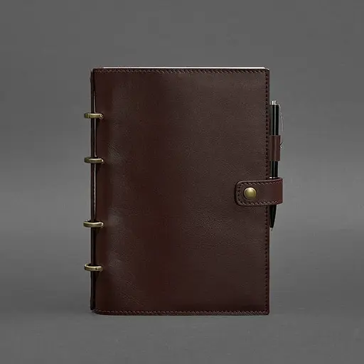 Шкіряний блокнот з датованим блоком (Софт-бук) 9.1 бордовий - фото 10