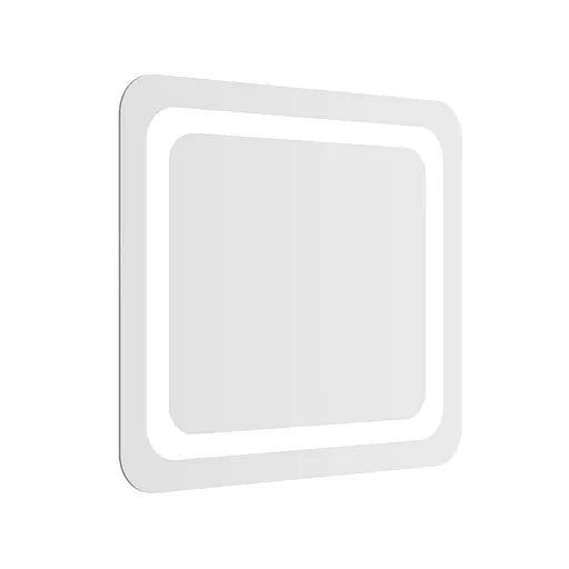 Дзеркало підвісне прямокутне 60*70см, з підсвічуванням по контуру, з кнопковим вимикачем Volle Luna Tanga 1648.52116700, Білий матовий - фото 2