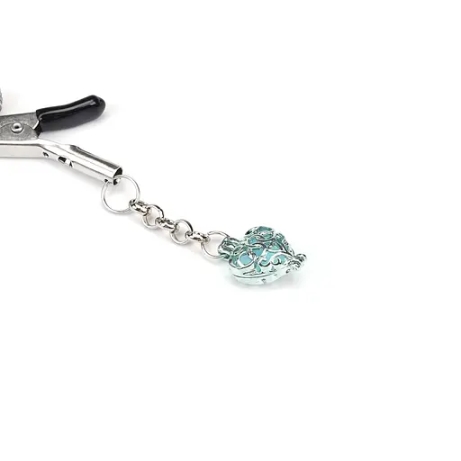 Затискачі для сосків Liebe Seele Glow-in-dark Nipple Clamps синій - фото 3