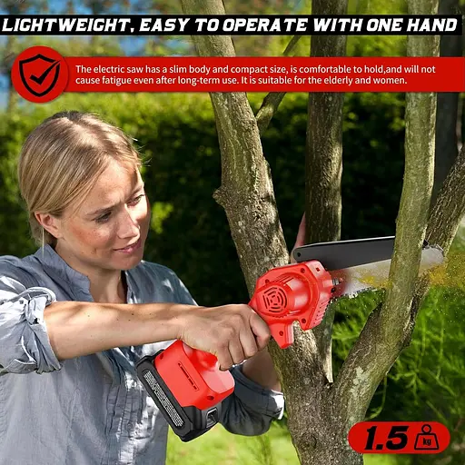 Акумуляторна мініцепна пила Ginarelo Small - чіпкі пили Ручні легкі зовнішні електроінструменти для різання дерев Обрізання гілок - фото 5
