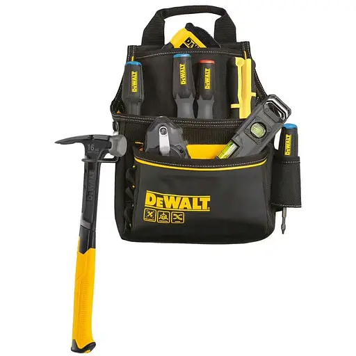 Сумка для инструмента DeWalt Pro профессиональная с ремнем и скобой для молотка (DWST40101-1) - фото 2