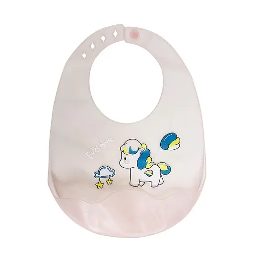 Дитячий силіконовий слюнявчик Mega Zayka MGZ-0618-2 на застібці - фото 1