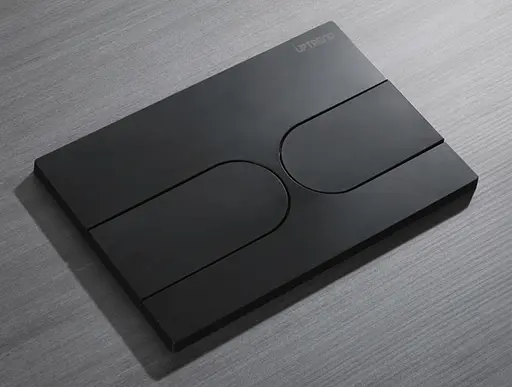 Панель змиву Koer KT-0604-05 240x160x10mm пластикова, кнопка закруглена KR5324, Чорний матовий - фото 3