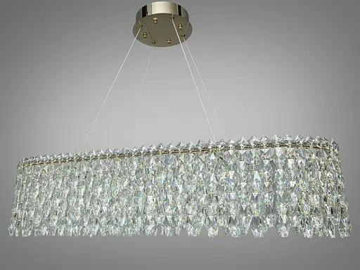 Кристальная светодиодная люстра овал 97 Вт золото - фото 3