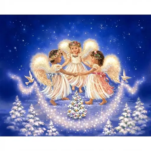 Алмазная мозаика Чарівний діамант Рождественский танец со стразами на подрамнике 40 x 50 см