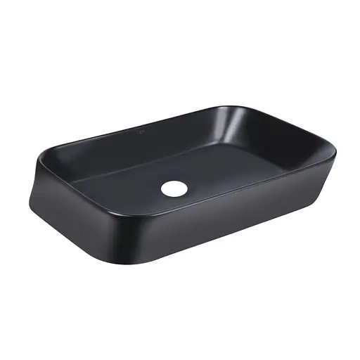 Умивальник Qtap Scorpio накладний прямокутний 550x390x120 мм Black matt + донний клапан PU03, Чорний матовий - фото 4