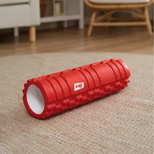 Роллер массажер (валик, ролик) Hop-Sport EVA 45см красный - фото 8