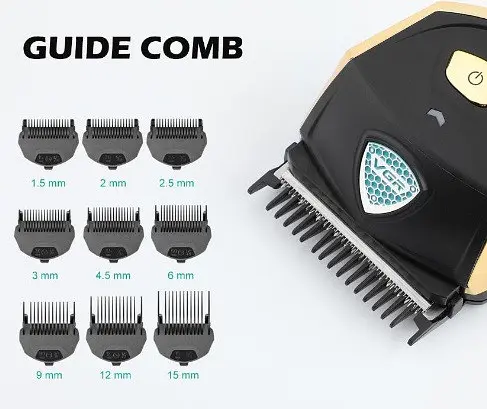 Мужской аккумуляторный триммер VGR V-910 с 9 насадками дисплеем машинка для стрижки IPX7 10 Вт - фото 7