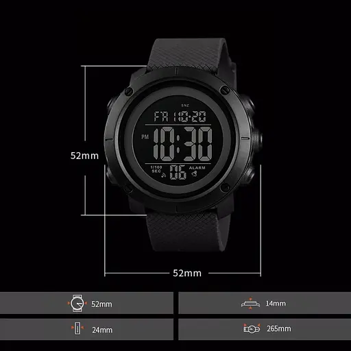 Наручний годинник Skmei 1434 Black Black ABS ring, 1434BKBK (18476) - фото 5