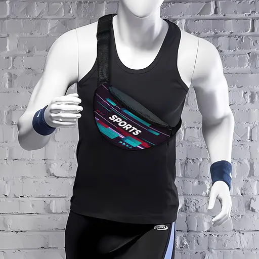 Сумка-бананка Sport мужская/женская спортивная 32×16 см с расширителем поясная сумка или сумка через плечо (3747) - фото 2