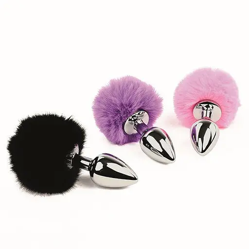Анальна пробка FeelzToys Bunny Tails 7х2.5 см (рожевий) - фото 4